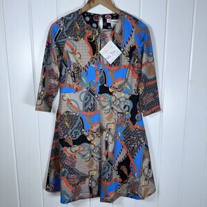 Gretchen Scott Dress XS Twirly Whirly Ditto Dress Black Multi, Horserace Bridle